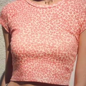 Brandy Melville Pink Leopard Shirt